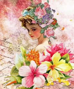 Floral Nature Girl Paint By Numbers