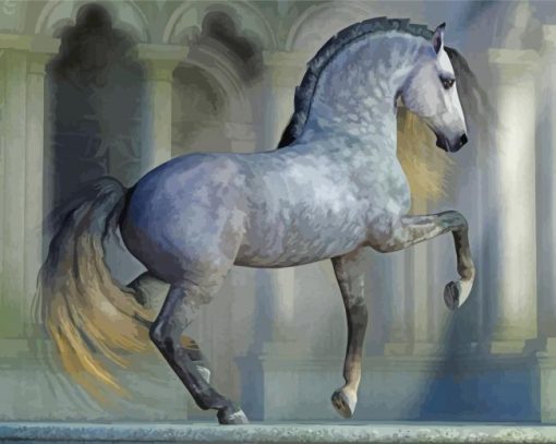 Grey Dapple Horse Paint By Numbers