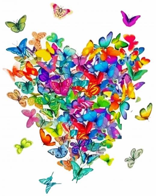 Heart Of Butterflies Paint By Numbers