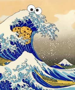 Japanese Cookie Monster Wave Art Paint By Numbers