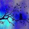 Lonely Cat Silhouette On Branch Paint By Numbers