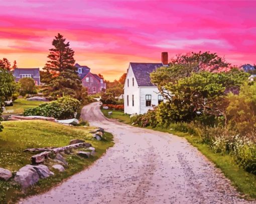 Monhegan US At Sunset Paint By Numbers