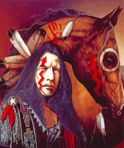 Native American Warrior And Tribal Horses Paint By Numbers