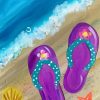 Purple Flip Flop Beach Paint By Numbers