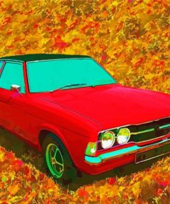 Red Ford Cortina Art Paint By Numbers