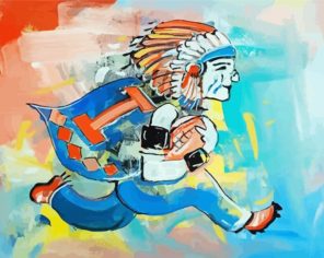 Running Illiniwek Paint By Numbers