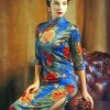 Vintage Girls In China Dress Paint By Numbers