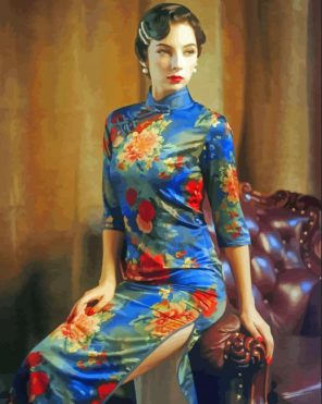 Vintage Girls In China Dress Paint By Numbers