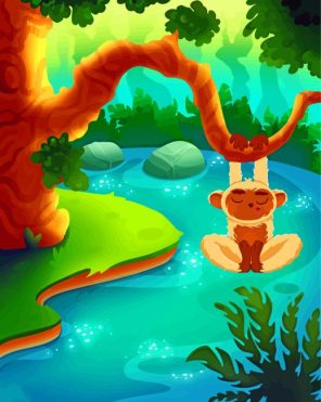Yoga Jungle Monkey Paint By Numbers