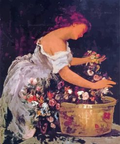 Young Woman Arranging Roses Art Paint By Numbers