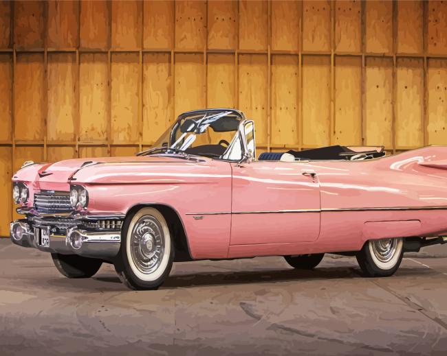 Baby Pink Cadillac Car Paint By Numbers