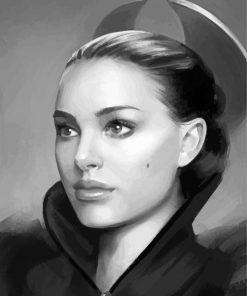 Black And White Padme Amidala Paint By Numbers