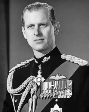 Black And White Young Prince Philip Paint By Numbers