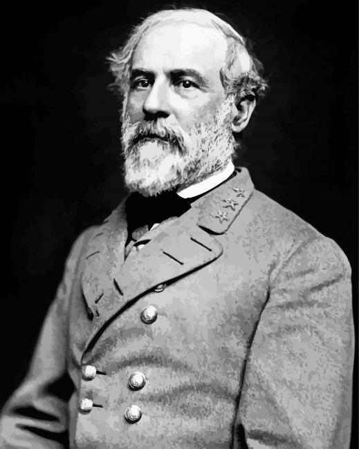 Black And White Robert E Lee Paint By Numbers