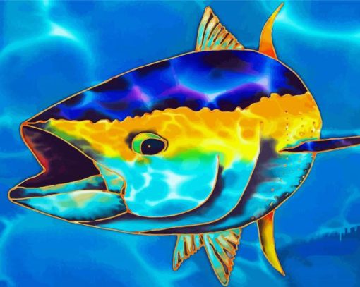 Close Up yellowfish Tuna Art Paint By Numbers