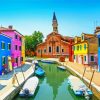 Colorful City Of Burano Italy Paint By Numbers
