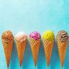 Colorful Ice Cream In Wafer Cones Paint By Numbers