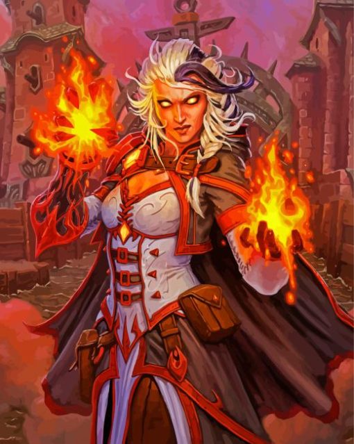 Fire Lady Proudmoore Paint By Numbers
