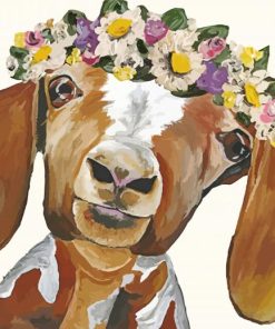 Goat Flowers Crown Paint By Number