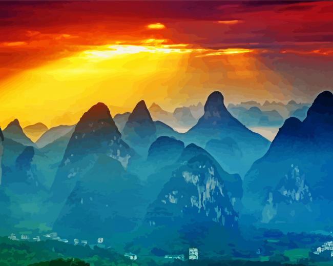 Guilin Mountains Paint By Numbers