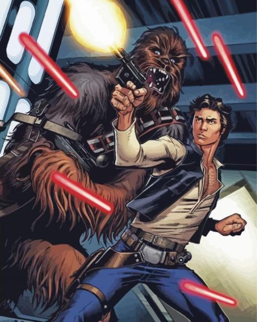 Han Solo And Chewbacca Paint By Numbers