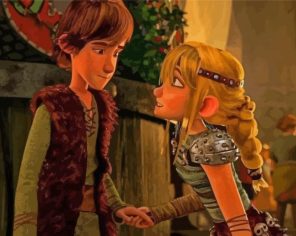 Hiccup and Astrid Characters Paint By Numbers