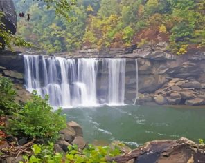 Kentucky Waterfall Landscape Paint By Numbers