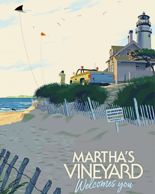 Massachusetts Marthas Vineyard Island Poster Paint By Numbers