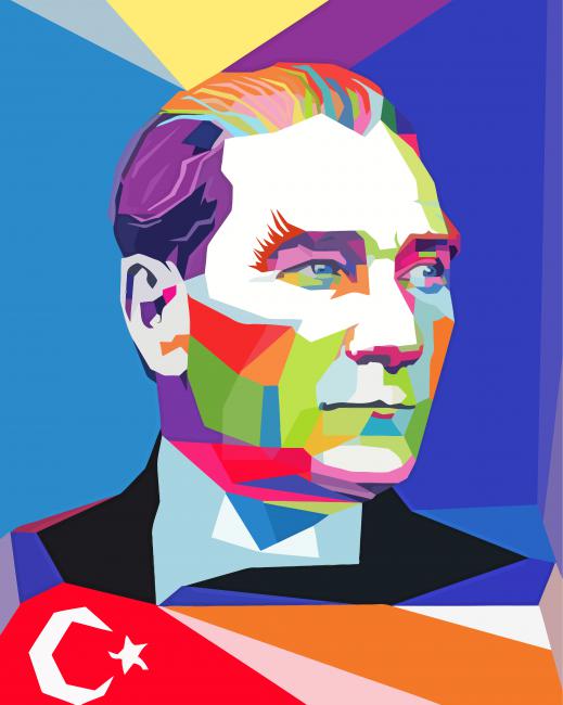 Mustafa Kemal Ataturk Pop Art Paint By Numbers