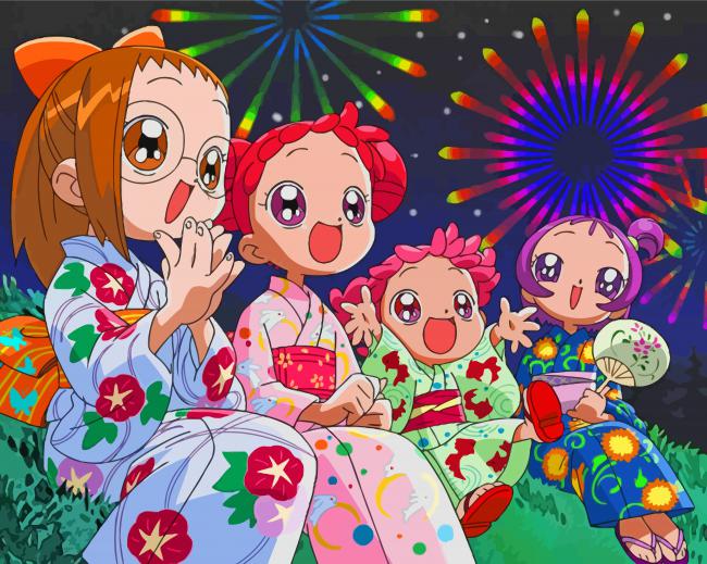 Ojamajo Doremi Japanese Characters Paint By Numbers