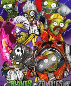 Plants VS Zombies Video Game Characters Poster Paint By Numbers