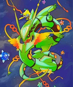 Rayquaza Pokemon Go Game Paint By Numbers