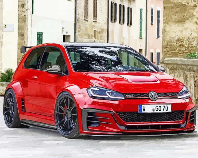 Red MK7 Golf Paint By Numbers