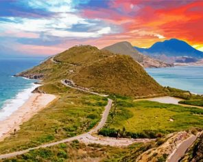 Saint Kitts And Nevis At Sunset Paint By Numbers