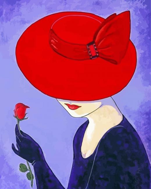 Woman With Red Hat Paint By Numbers