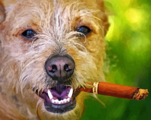 Aesthetic Dog With Cigar Paint By Numbers