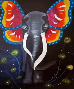 Aesthetic Elephant Butterfly Paint By Numbers