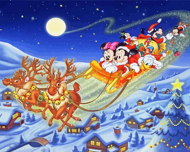 Aesthetic Mickey Mouse Christmas Paint By Numbers
