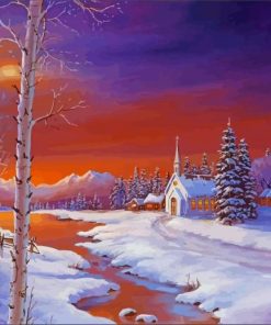 Aesthetic Christmas Landscape Paint By Numbers