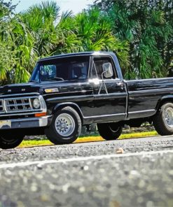 Black 1971 Ford Pickup Paint By Numbers