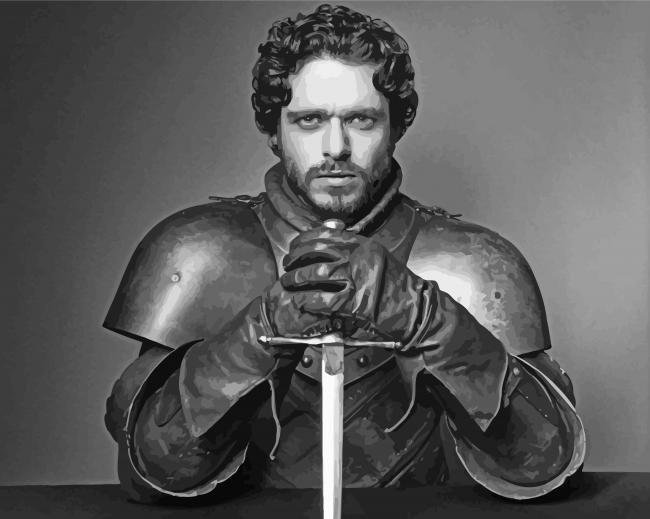 Black And White Robb Stark Character Paint By Numbers