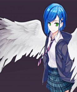 Blue Haired Anime Angel Paint By Numbers