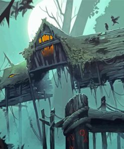 Creepy Forest Fantasy House Paint By Numbers