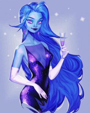 Elegant Blue Girl Paint By Numbers