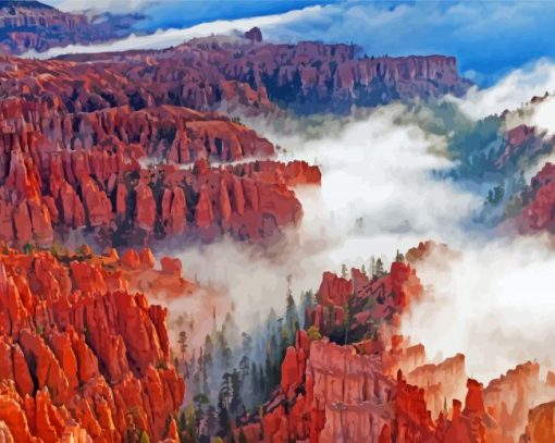 Foggy Bryce National Park Paint By Numbers