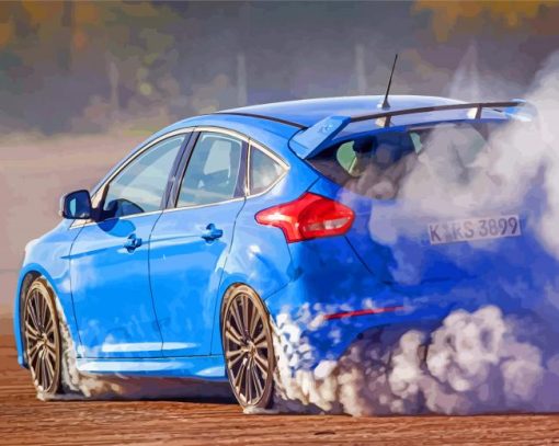 Ford Focus RS Drifting Paint By Numbers
