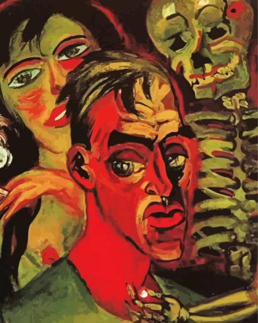 Max Pechstein Self Portrait With Death Paint By Numbers