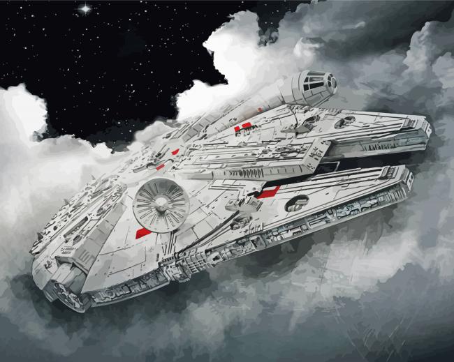 Millennium Falcon Afterdarkness Paint By Numbers