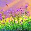 Purple Staice And Butterfly Art Paint By Numbers
