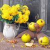 Quinces And Walnut With Flowers Paint By Numbers